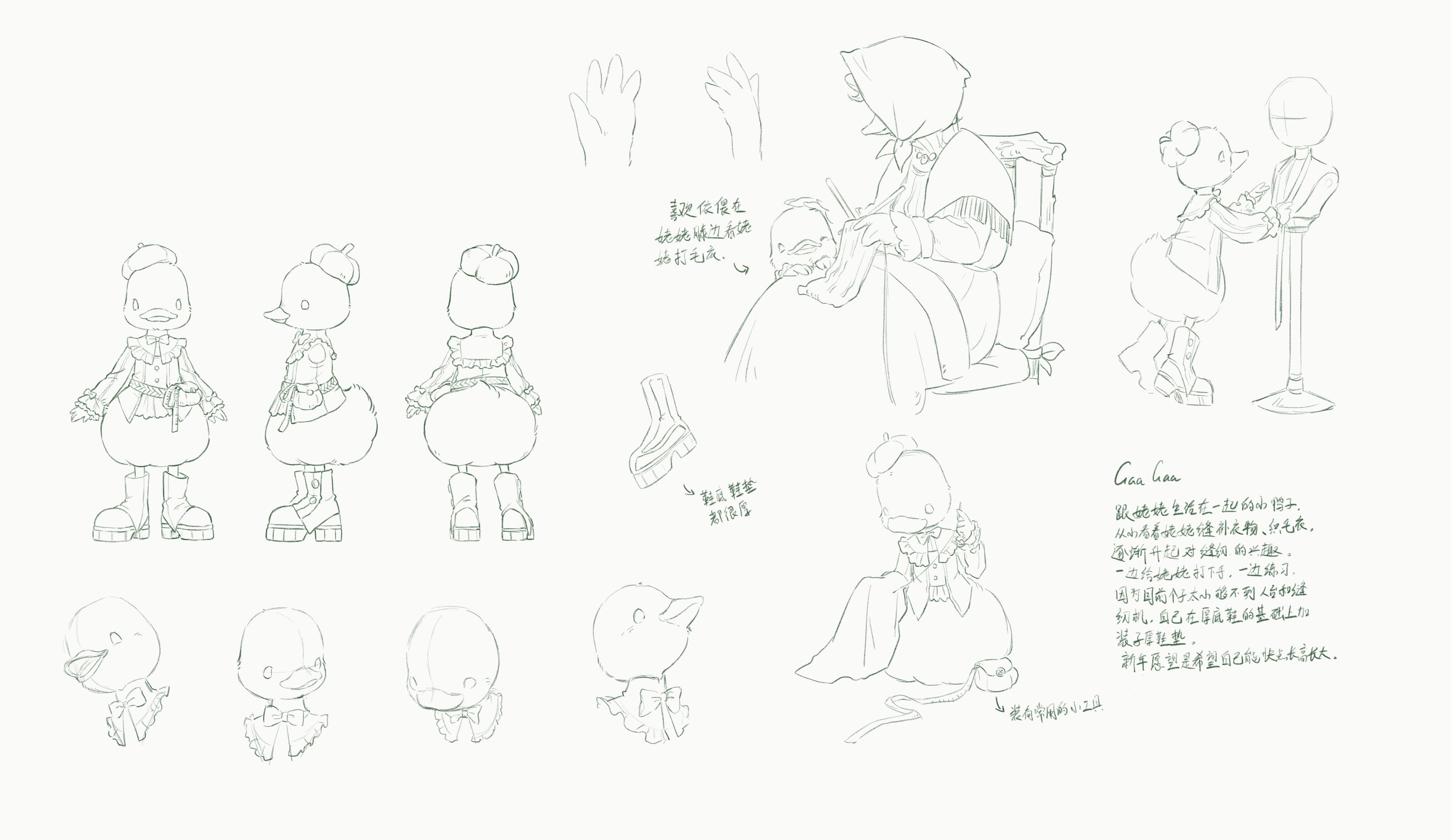 ガガ character design sheet